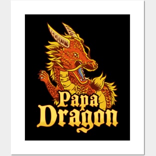 Awesome Papa Dragon Fearsome Dragon Fantasy Dad Posters and Art